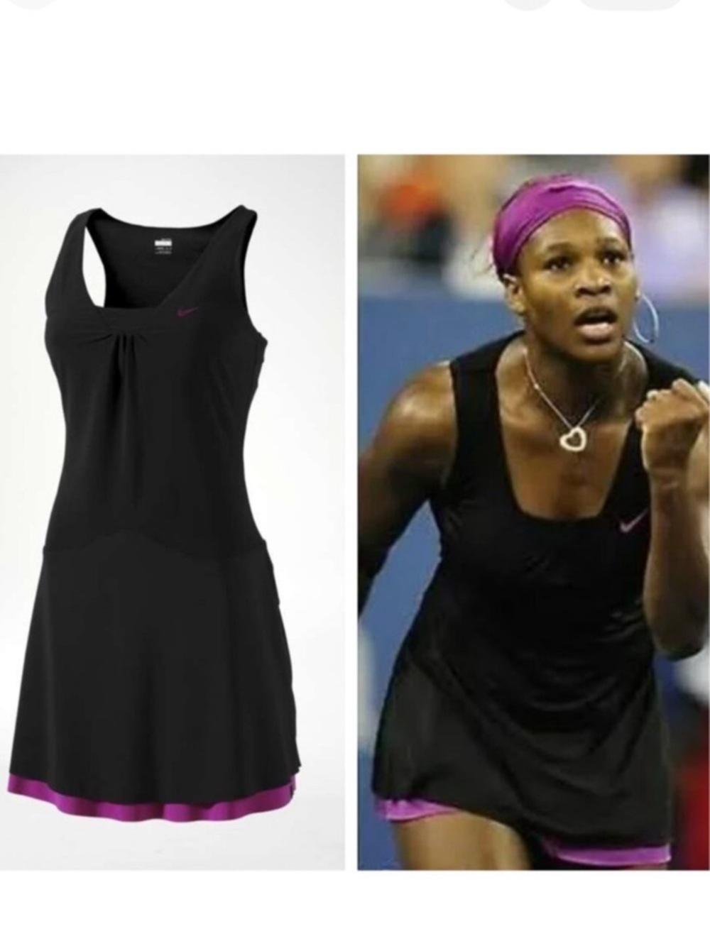 Nike Dri-Fit Black/ Fuschia Pink Tennis Dress New without Tags